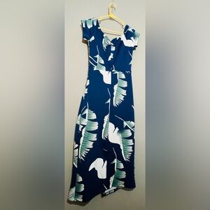 Floral Print Ruched High Slit Bodycon Evening Party Dress